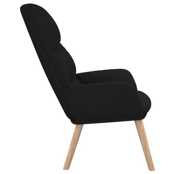 Chaise de relaxation Noir Tissu – Image 3