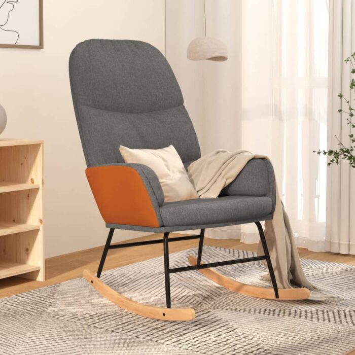 Chaise à bascule Gris clair Tissu – Image 1