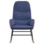 Chaise à bascule Bleu Tissu – Image 3
