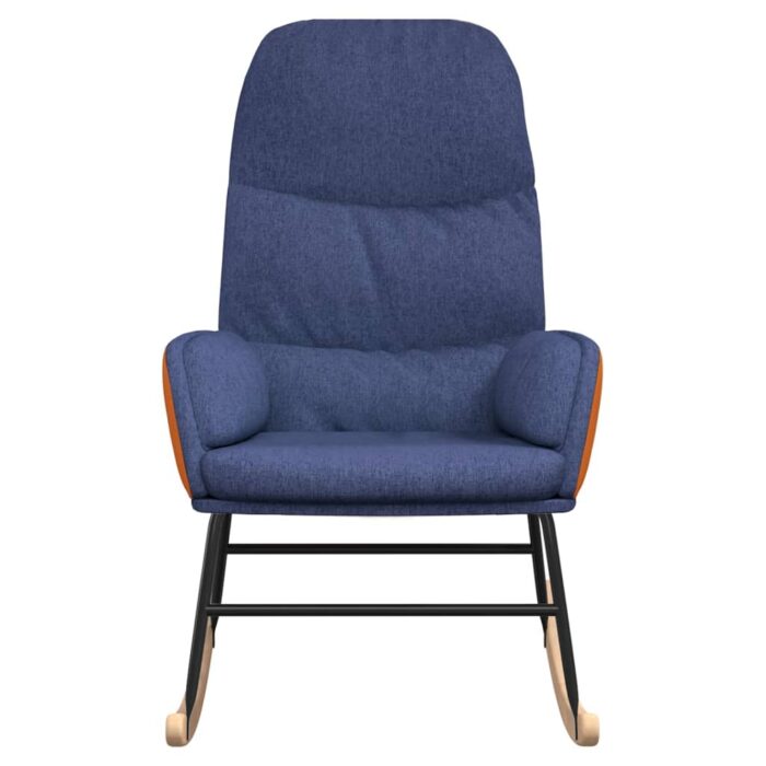 Chaise à bascule Bleu Tissu – Image 3