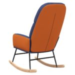 Chaise à bascule Bleu Tissu – Image 5