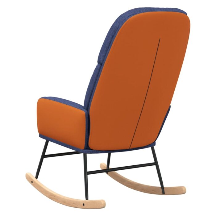 Chaise à bascule Bleu Tissu – Image 5