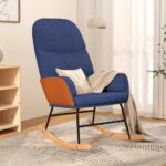 Chaise à bascule Bleu Tissu
