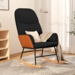 Chaise à bascule Noir Tissu