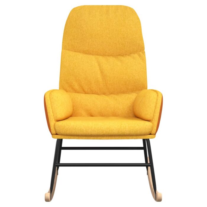 Chaise à bascule Jaune moutarde Tissu – Image 3