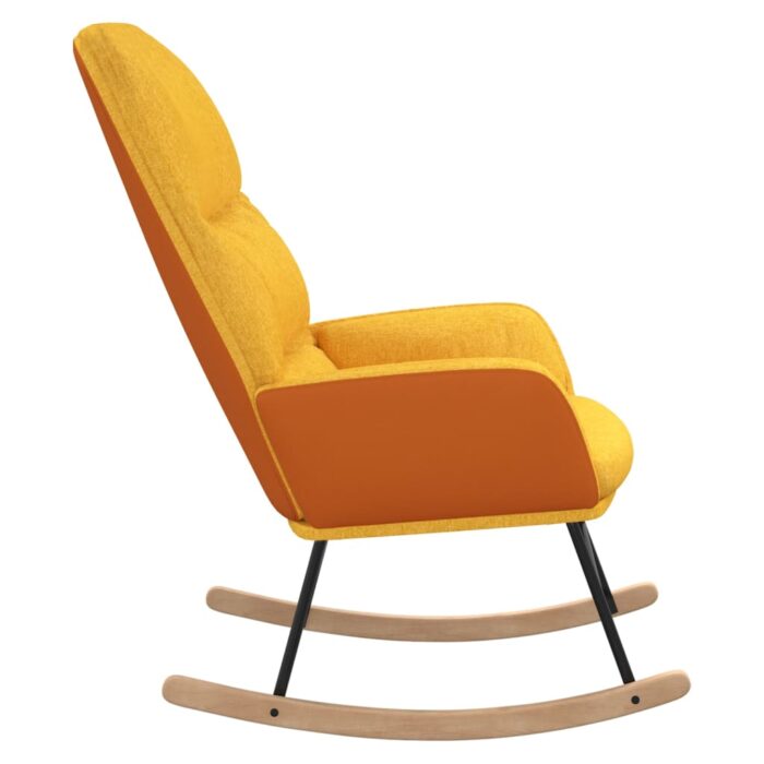 Chaise à bascule Jaune moutarde Tissu – Image 4