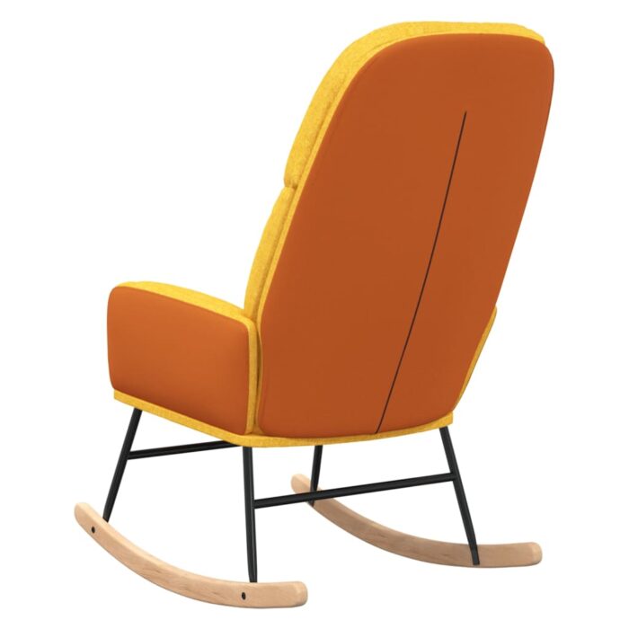 Chaise à bascule Jaune moutarde Tissu – Image 5