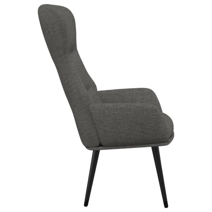 Chaise de relaxation Gris foncé Tissu – Image 3