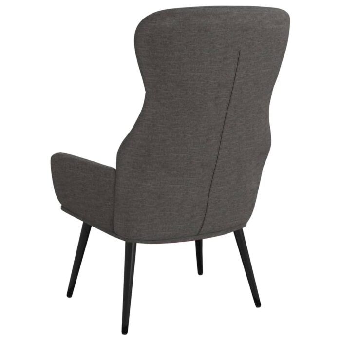 Chaise de relaxation Gris foncé Tissu – Image 4