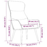 Chaise de relaxation Gris foncé Tissu – Image 6