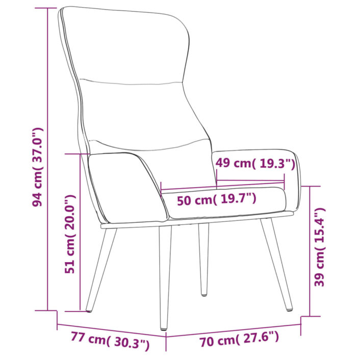 Chaise de relaxation Gris foncé Tissu – Image 6