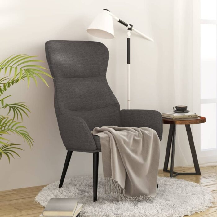 VXL8720286820162_m_en_hd_1.jpg Chaise de relaxation Gris foncé Tissu – Image 1