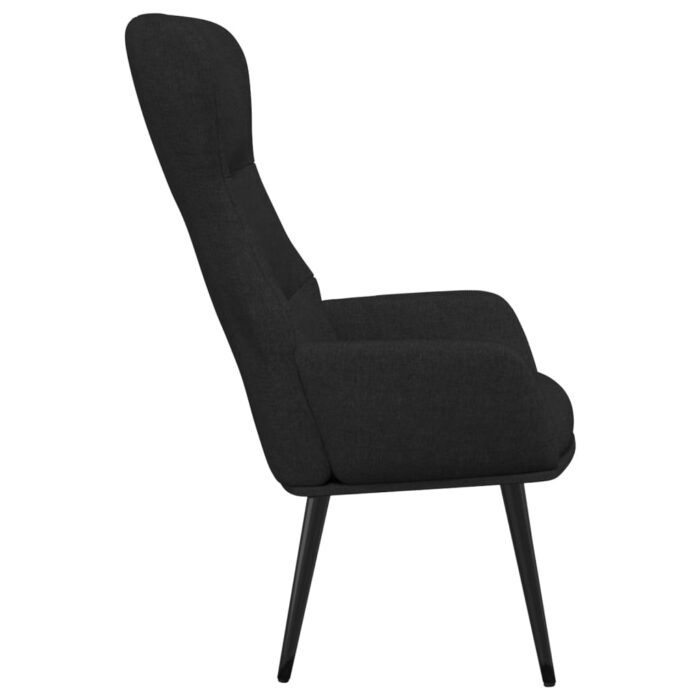Chaise de relaxation Noir Tissu – Image 3