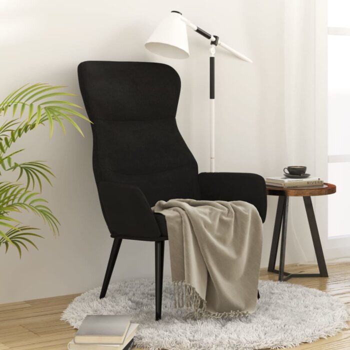 Chaise de relaxation Noir Tissu – Image 1