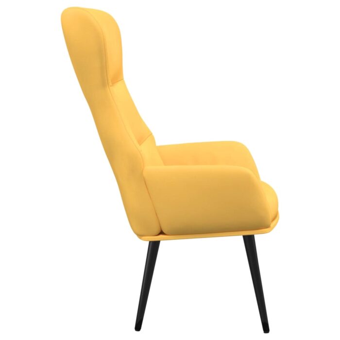 Chaise de relaxation Jaune moutarde Tissu – Image 3