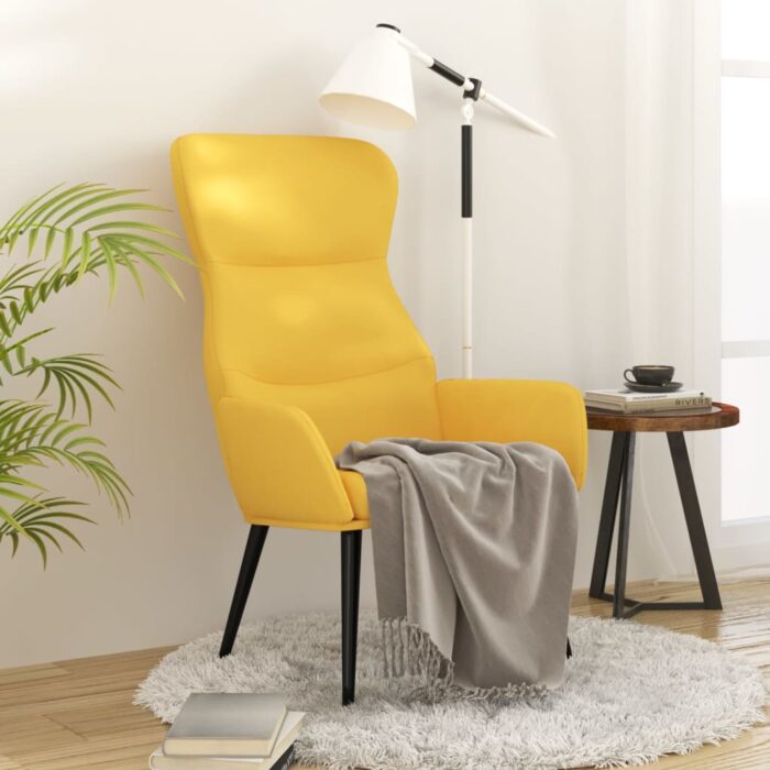 Chaise de relaxation Jaune moutarde Tissu – Image 1