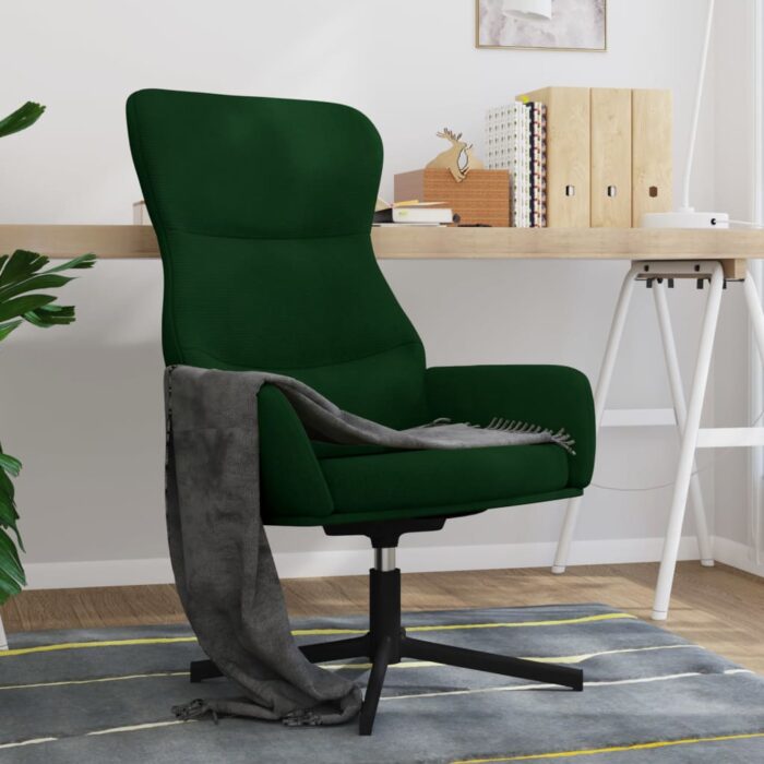 Chaise de relaxation Vert foncé Velours – Image 1