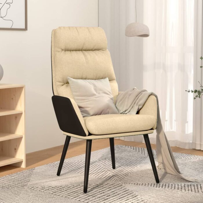 Chaise de relaxation Crème Tissu – Image 1