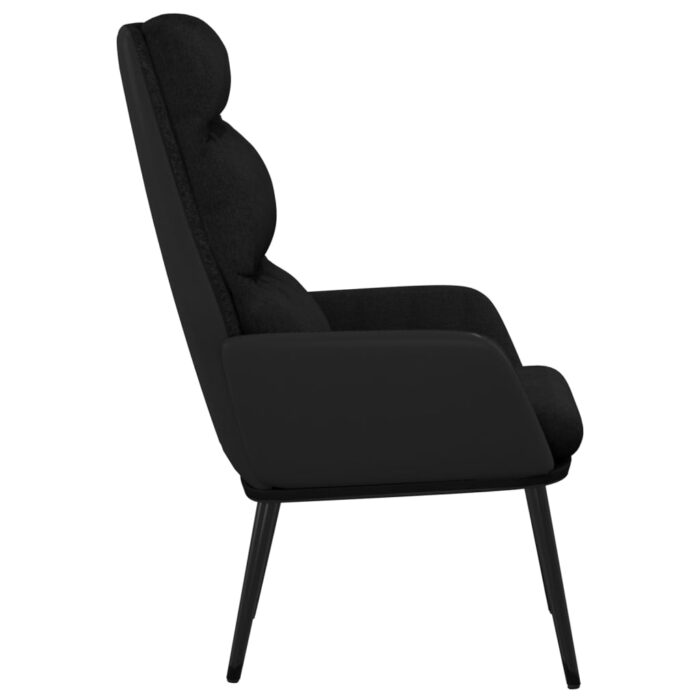 Chaise de relaxation Noir Tissu – Image 2