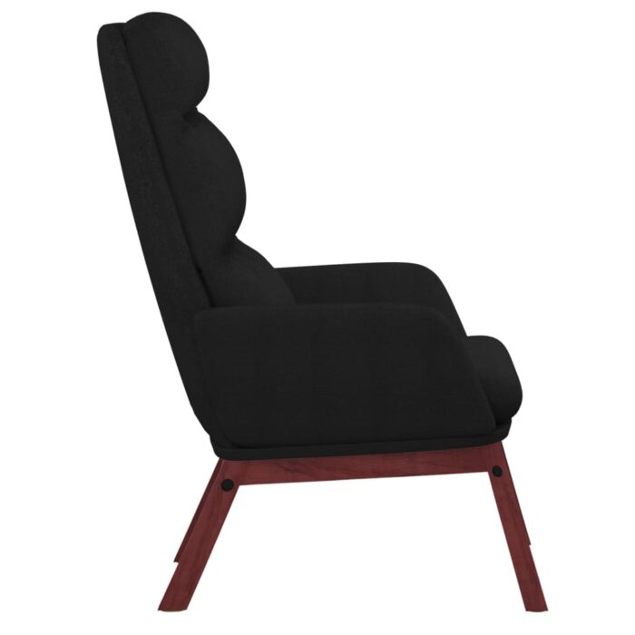 Chaise de relaxation Noir Tissu – Image 2