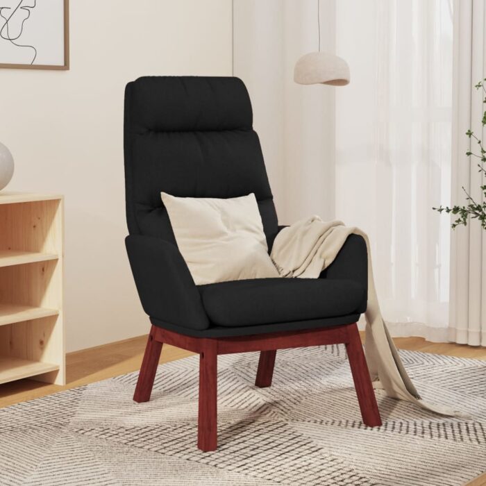 Chaise de relaxation Noir Tissu – Image 1