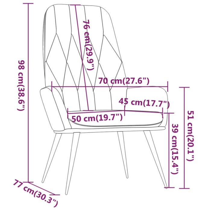 Chaise de relaxation Rose Velours – Image 6