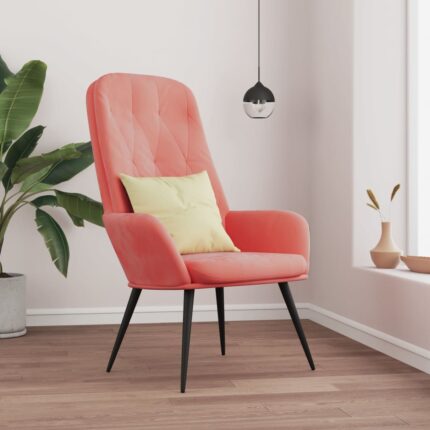 Chaise de relaxation Rose Velours