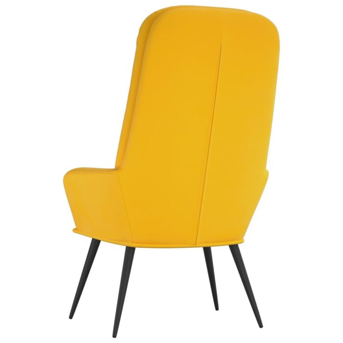 Chaise de relaxation Jaune moutarde Velours – Image 3