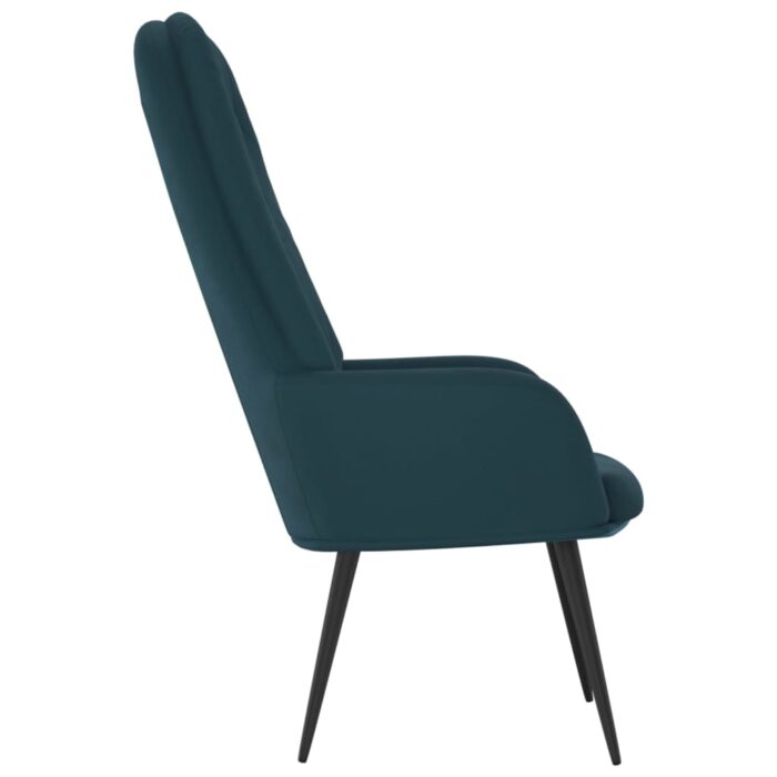 Chaise de relaxation Bleu Velours – Image 2