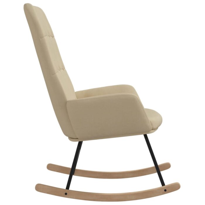 Chaise à bascule Crème Tissu – Image 2