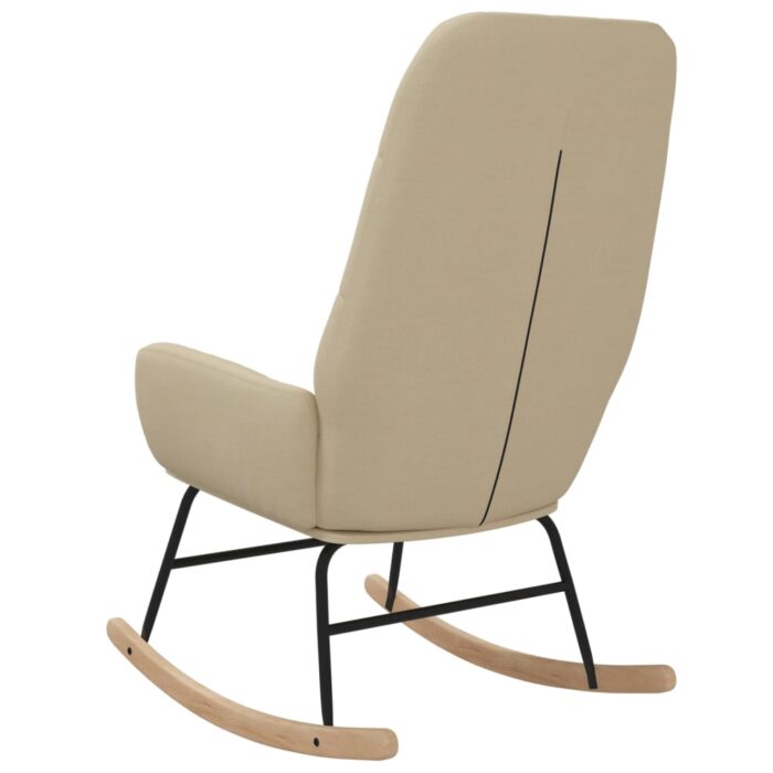 Chaise à bascule Crème Tissu – Image 3