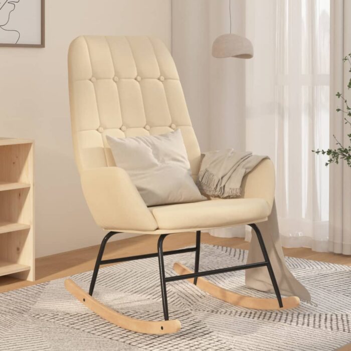 VXL8720286821992_m_en_hd_1.jpg Chaise à bascule Crème Tissu – Image 1