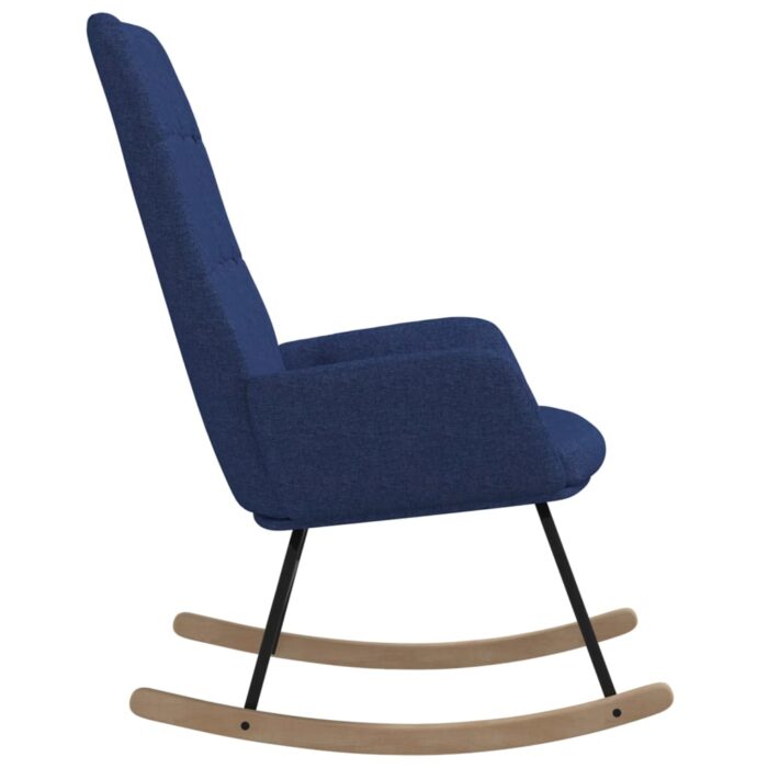 Chaise à bascule Bleu Tissu – Image 2