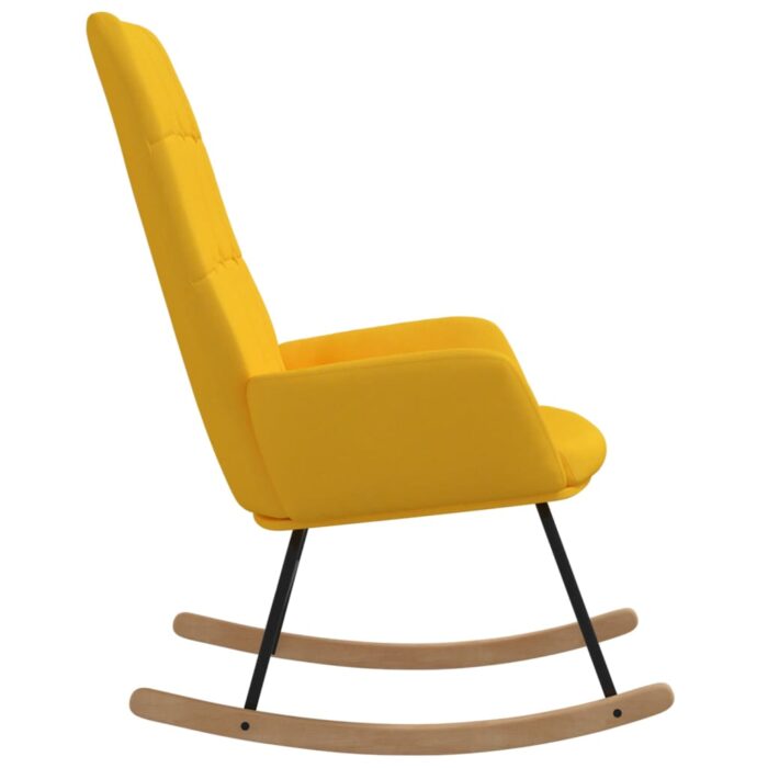 Chaise à bascule Jaune moutarde Tissu – Image 2