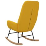 Chaise à bascule Jaune moutarde Tissu – Image 3