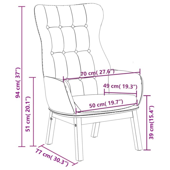 Chaise de relaxation Crème Tissu – Image 5