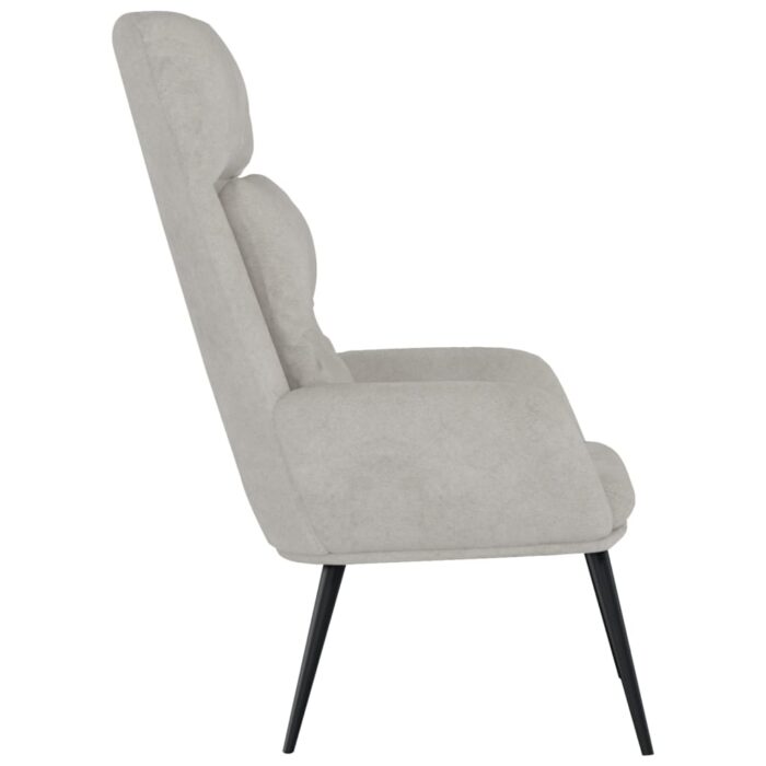 Chaise de relaxation Gris clair Similicuir daim – Image 2