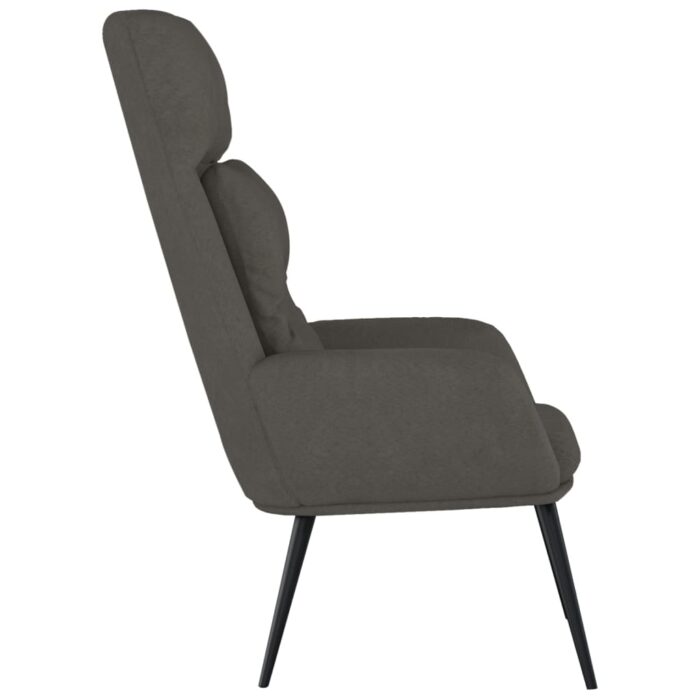Chaise de relaxation Gris foncé Similicuir daim – Image 2
