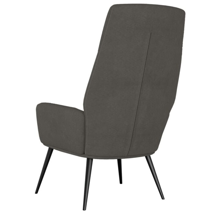 Chaise de relaxation Gris foncé Similicuir daim – Image 3
