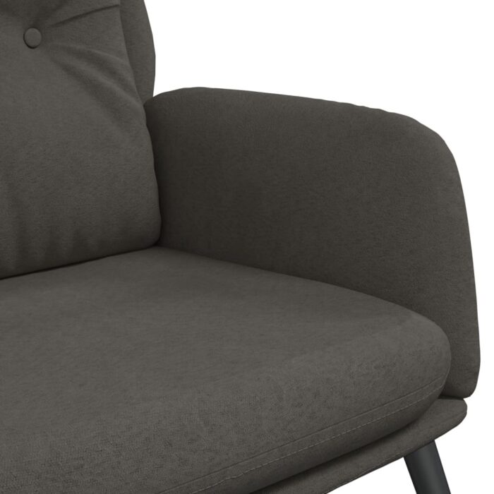 Chaise de relaxation Gris foncé Similicuir daim – Image 4