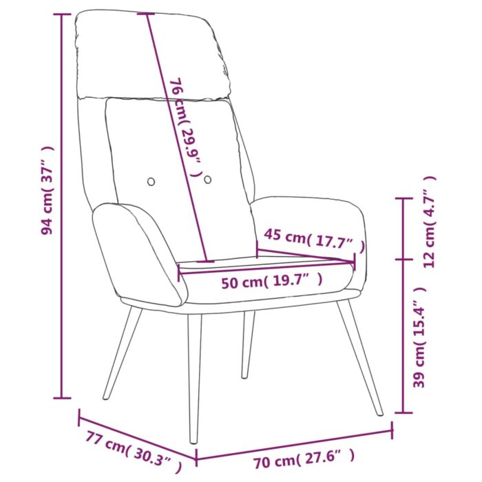 Chaise de relaxation Gris foncé Similicuir daim – Image 6