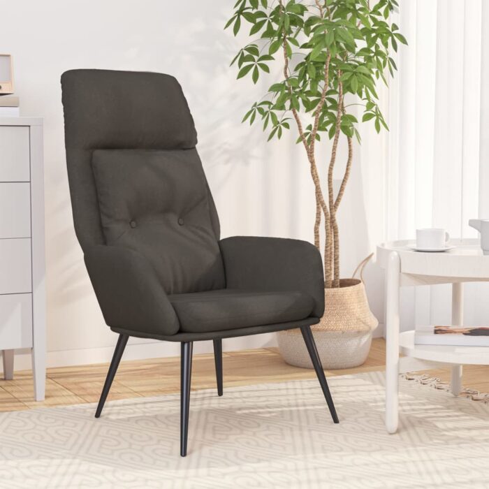 VXL8720286822265_m_en_hd_1.jpg Chaise de relaxation Gris foncé Similicuir daim – Image 1