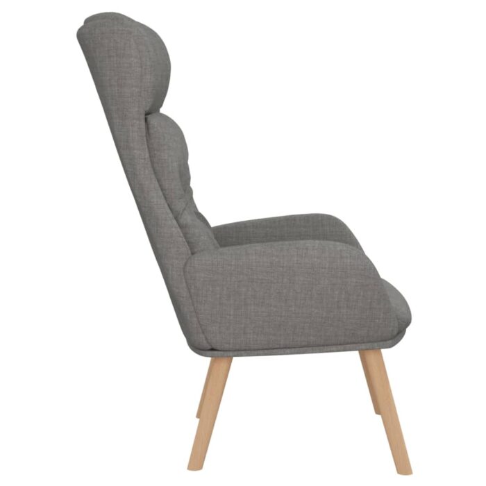 Chaise de relaxation Gris clair Tissu – Image 2