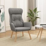 Chaise de relaxation Gris clair Tissu