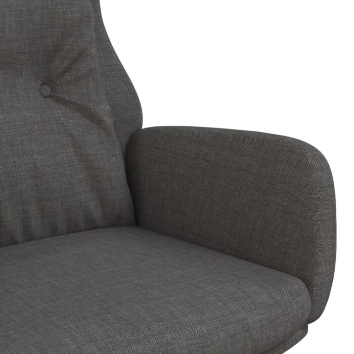 Chaise de relaxation Gris foncé Tissu – Image 4