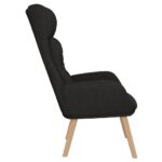 Chaise de relaxation Noir Tissu – Image 2