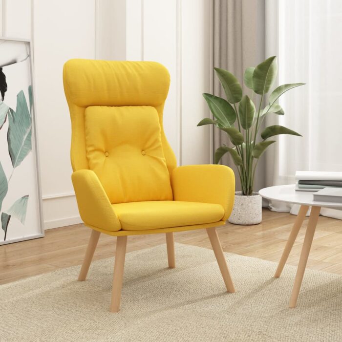 Chaise de relaxation Jaune moutarde Tissu – Image 1