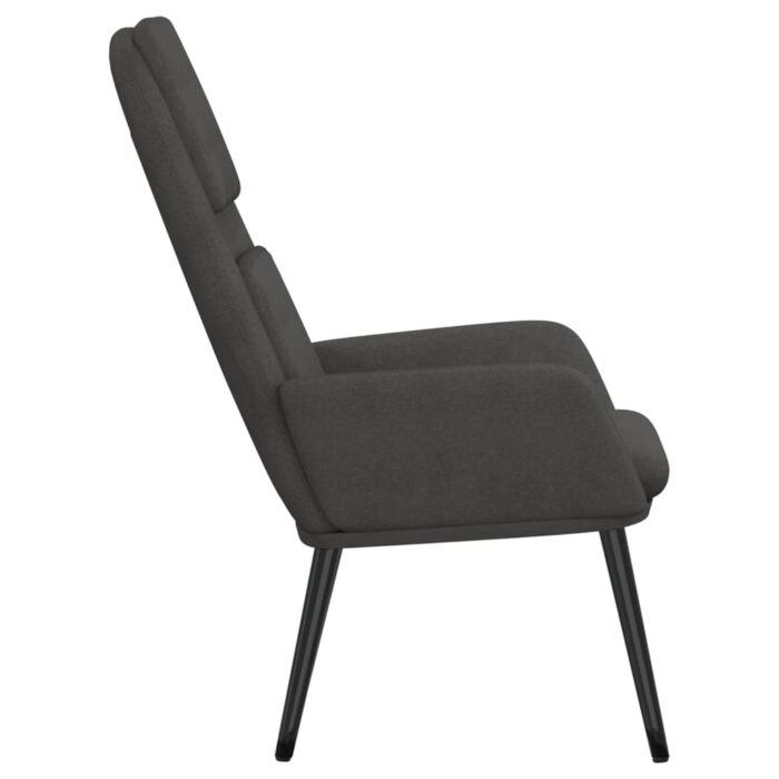 Chaise de relaxation Gris foncé Tissu – Image 2