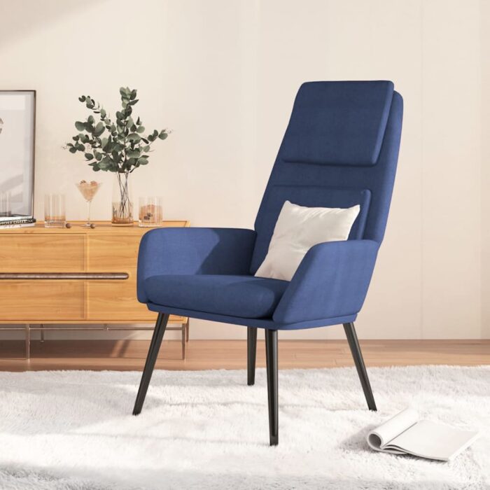 Chaise de relaxation Bleu Tissu – Image 1