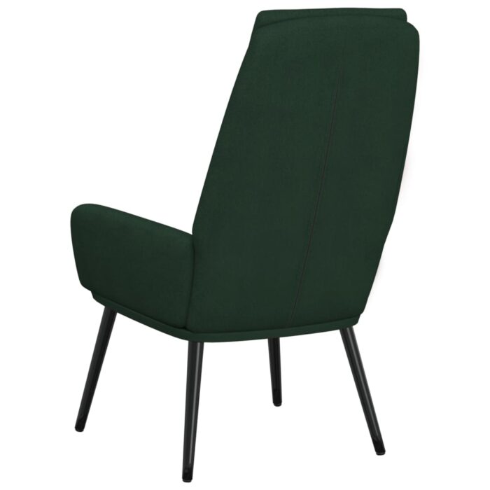 Chaise de relaxation Vert foncé Tissu – Image 3